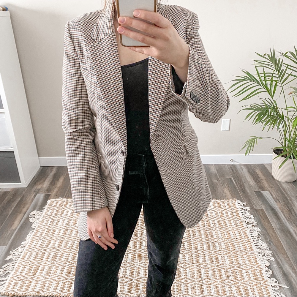 Theory Long Wool Blend Single Breasted Blazer Size 8